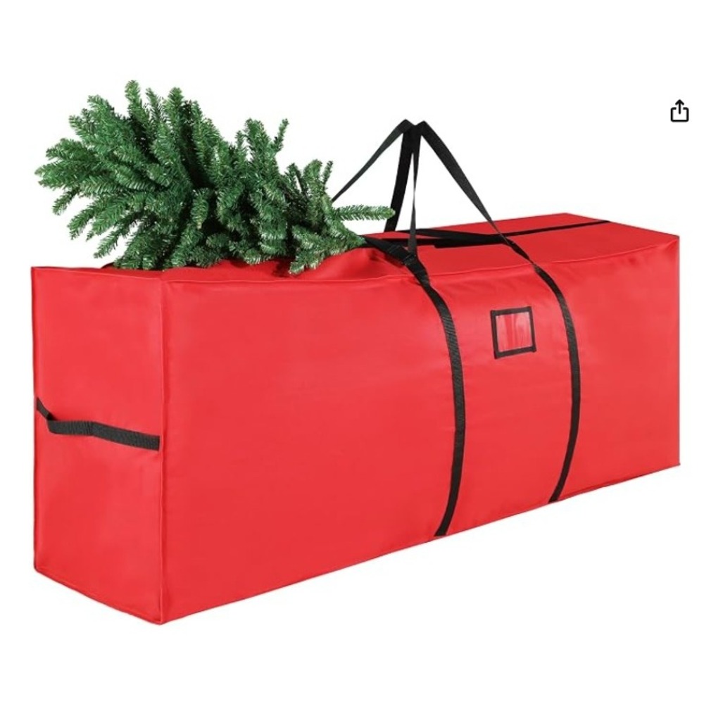 StorageWorks Large Christmas Tree Storage Bag Red Zippered Fits‎ Up to 9ft Tree